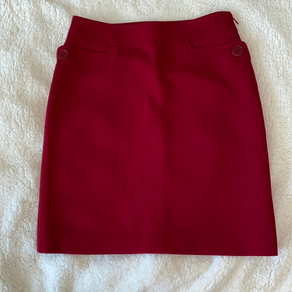 Talbots Red Wool Skirt